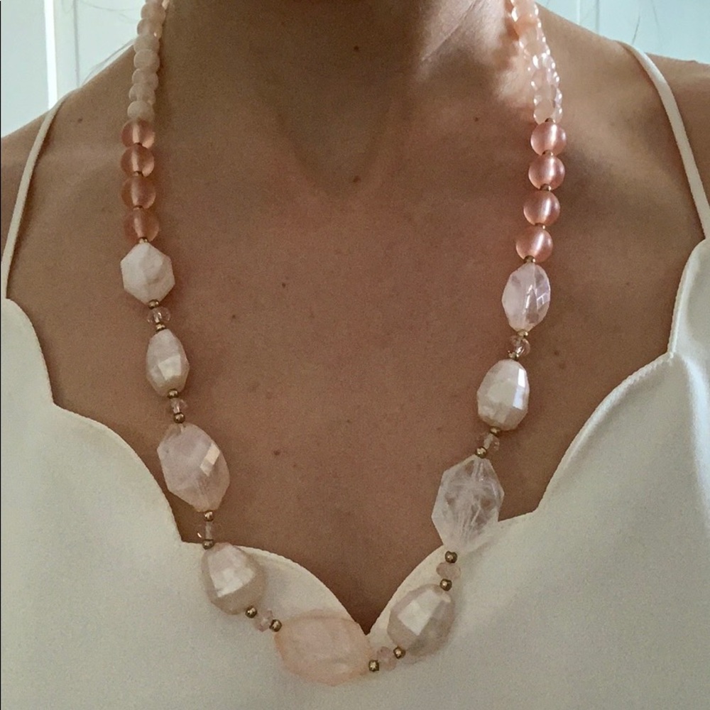 H&M pink gem necklace